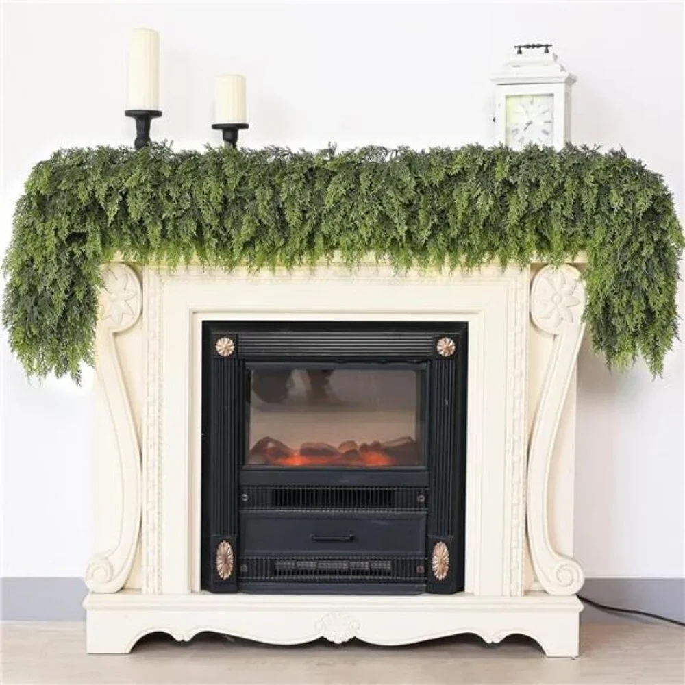 9FT Real Touch Christmas Cedar Garland - 1PCS, Artificial Pine Needles Garlands